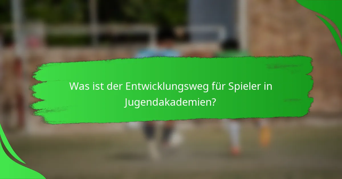 Was ist der Entwicklungsweg für Spieler in Jugendakademien?
