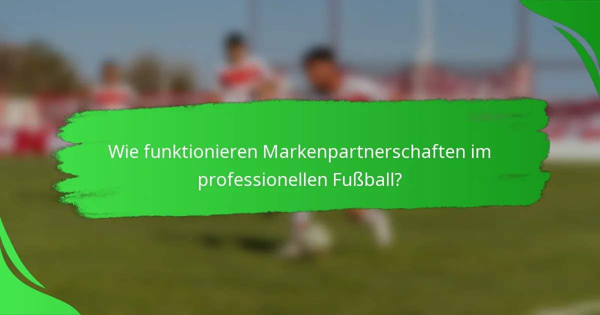 Wie funktionieren Markenpartnerschaften im professionellen Fußball?