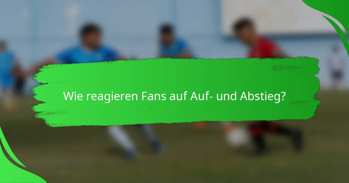 Wie reagieren Fans auf Auf- und Abstieg?