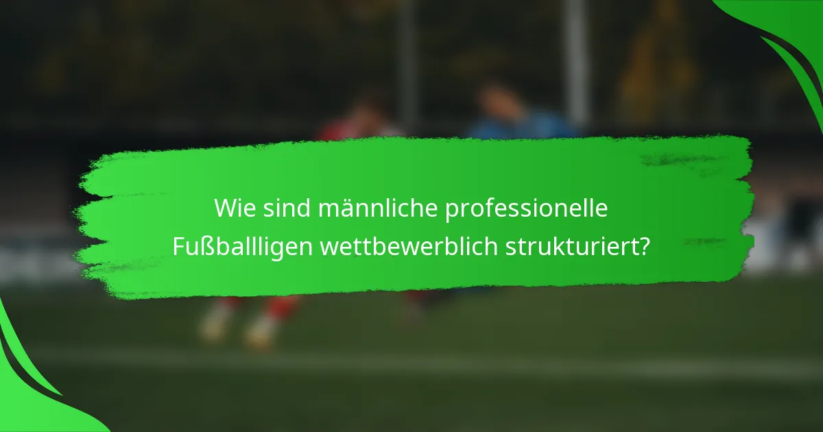 Wie sind männliche professionelle Fußballligen wettbewerblich strukturiert?